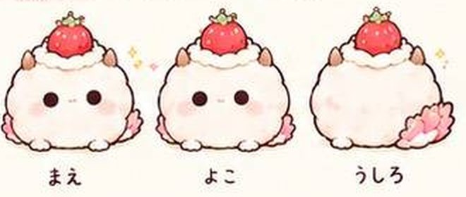 まゆちゃんの三面図